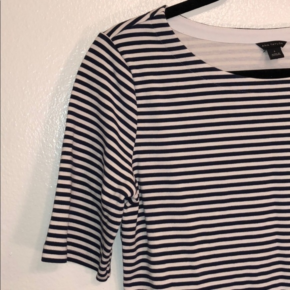 Ann Taylor Striped Short Sleeve Top - Picture 4 of 5